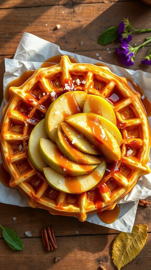caramel apple waffle delight