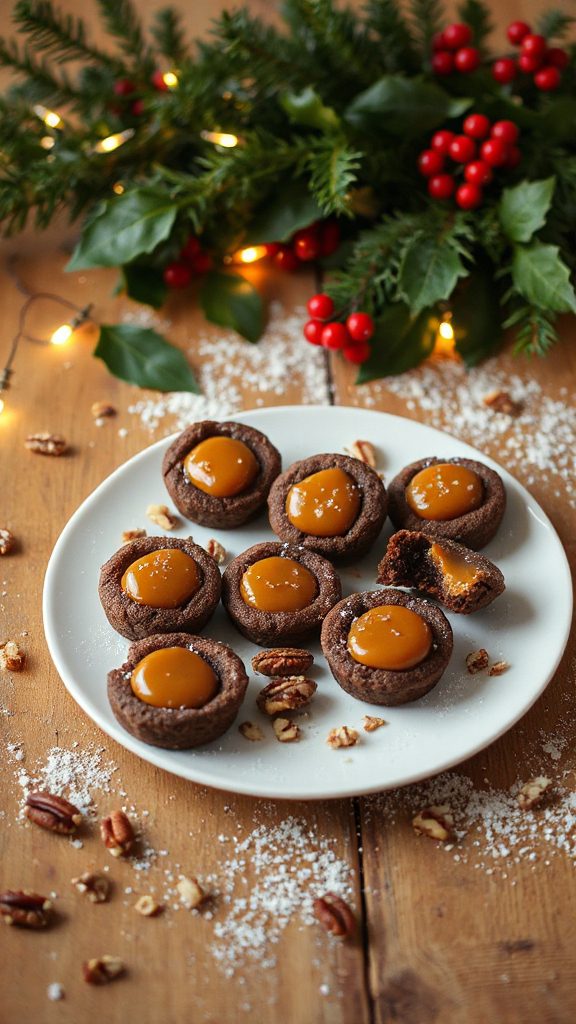 caramel chocolate cookie cups