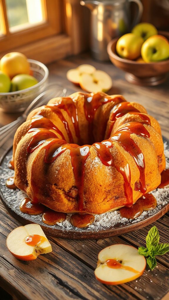 caramel drizzled apple bundt cake