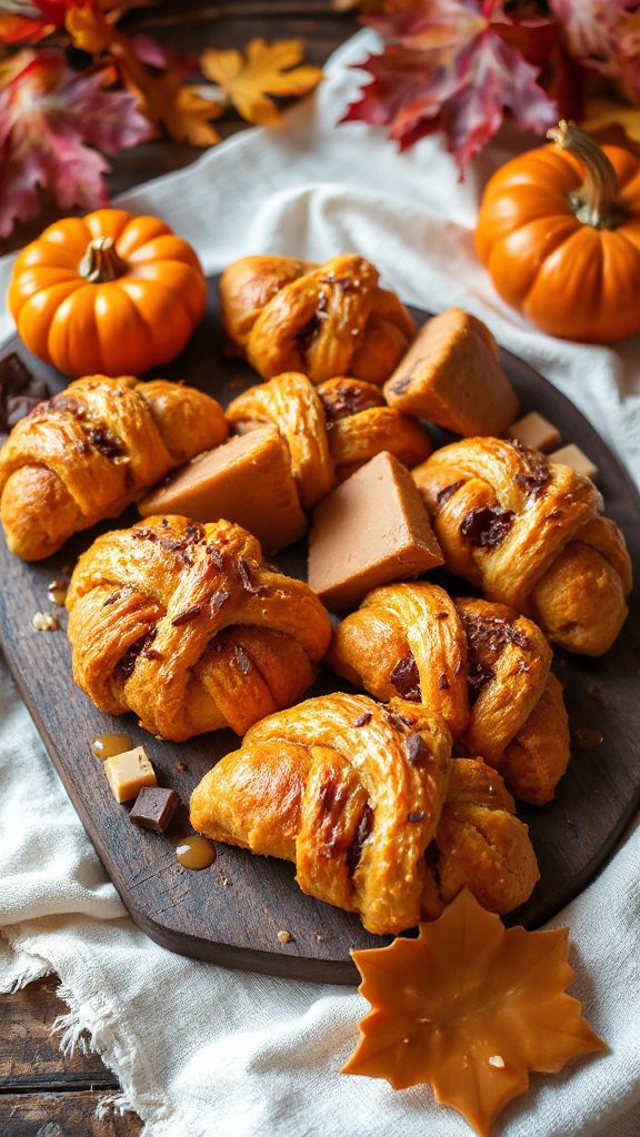 caramel pumpkin chocolate pastry