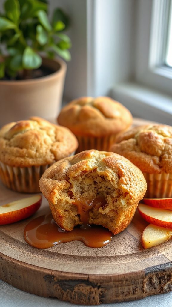caramelized apple vegan muffins