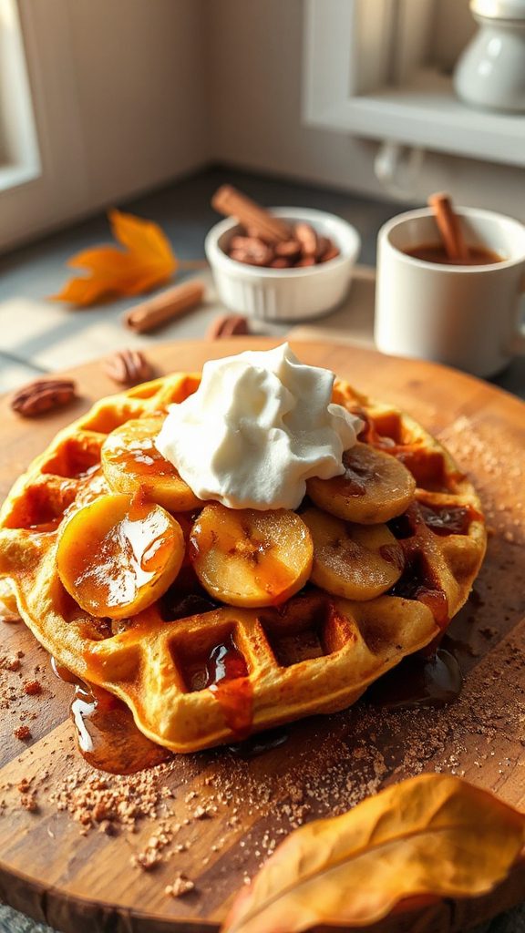 caramelized banana waffles recipe