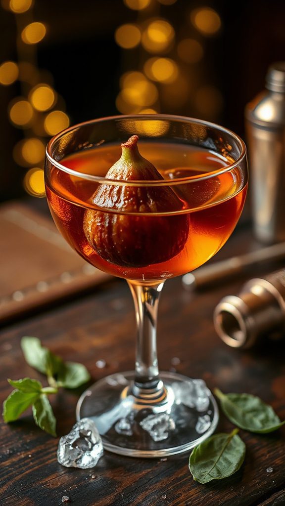 caramelized fig manhattan cocktail