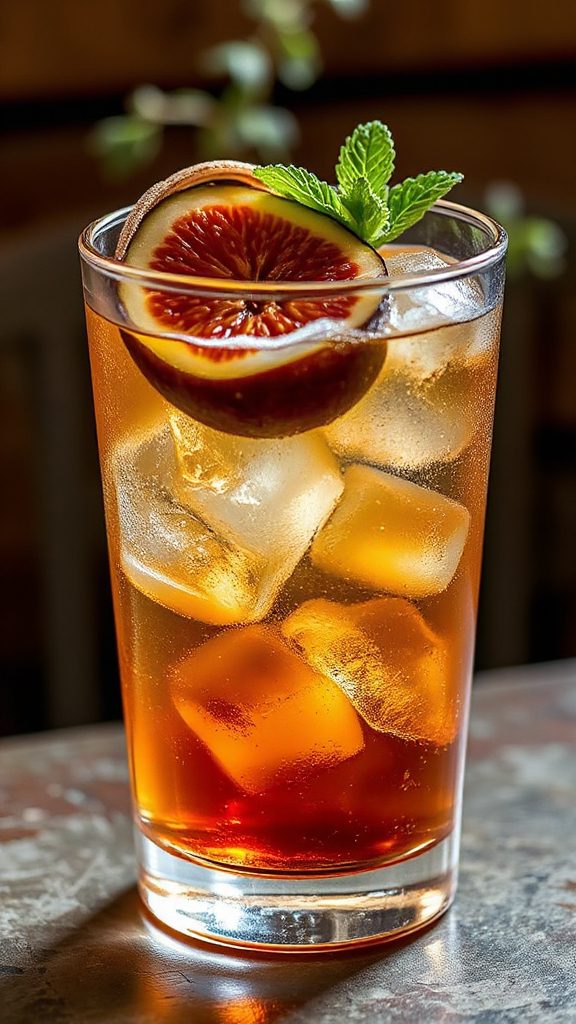 caramelized fig whiskey cocktail