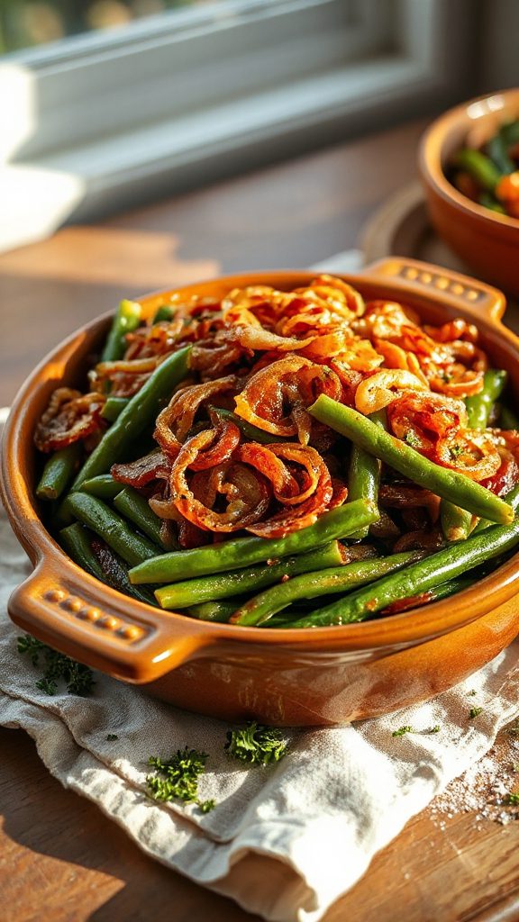 caramelized onion green bean casserole