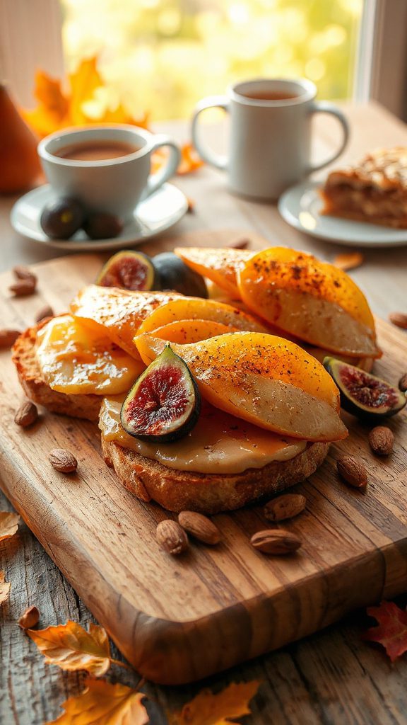 caramelized pear almond toast