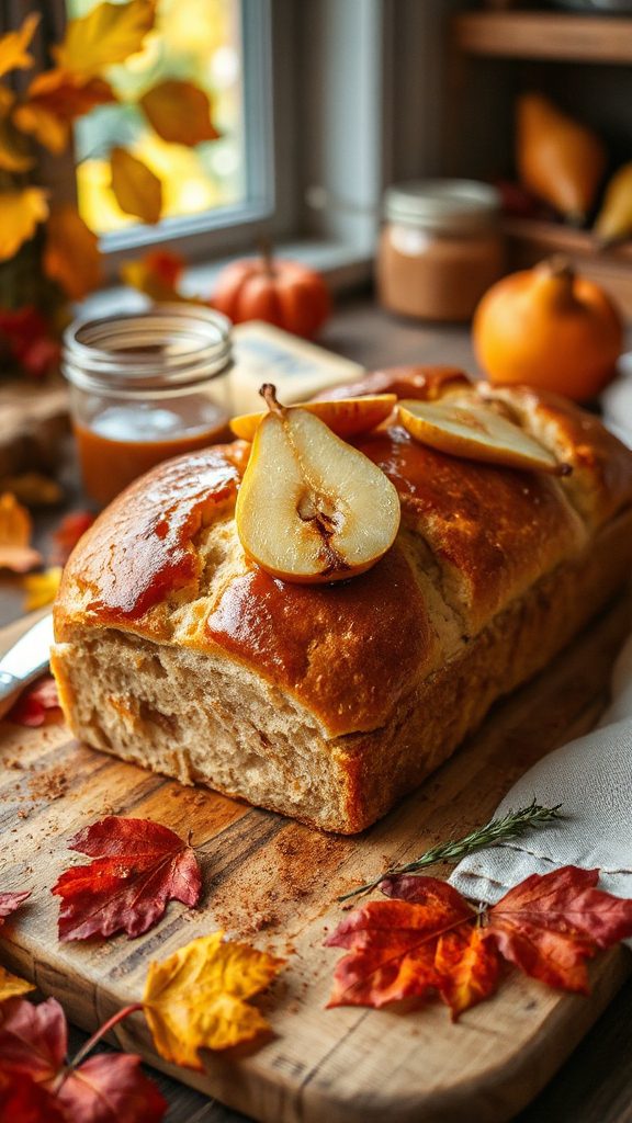 caramelized pear autumn loaf