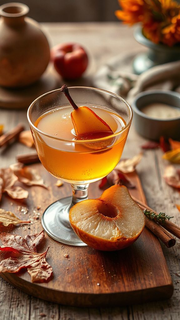 caramelized pear sake cocktail