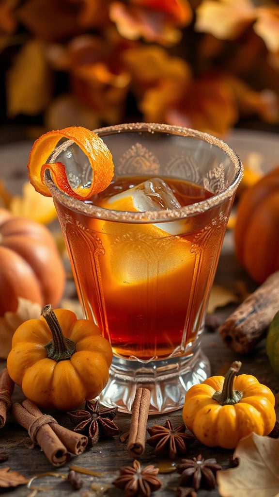 caramelized squash whiskey cocktail