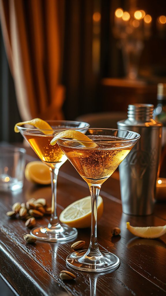 cardamom martini with garnishes