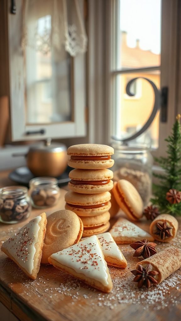 cardamom spiced macarons with cream