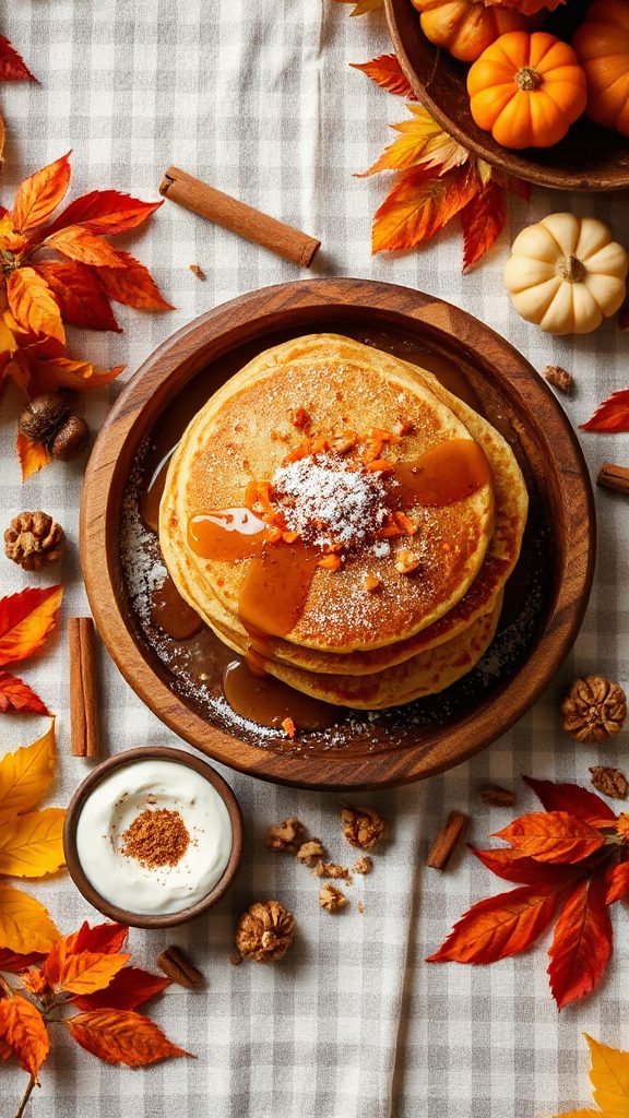 carrot cinnamon breakfast pancakes