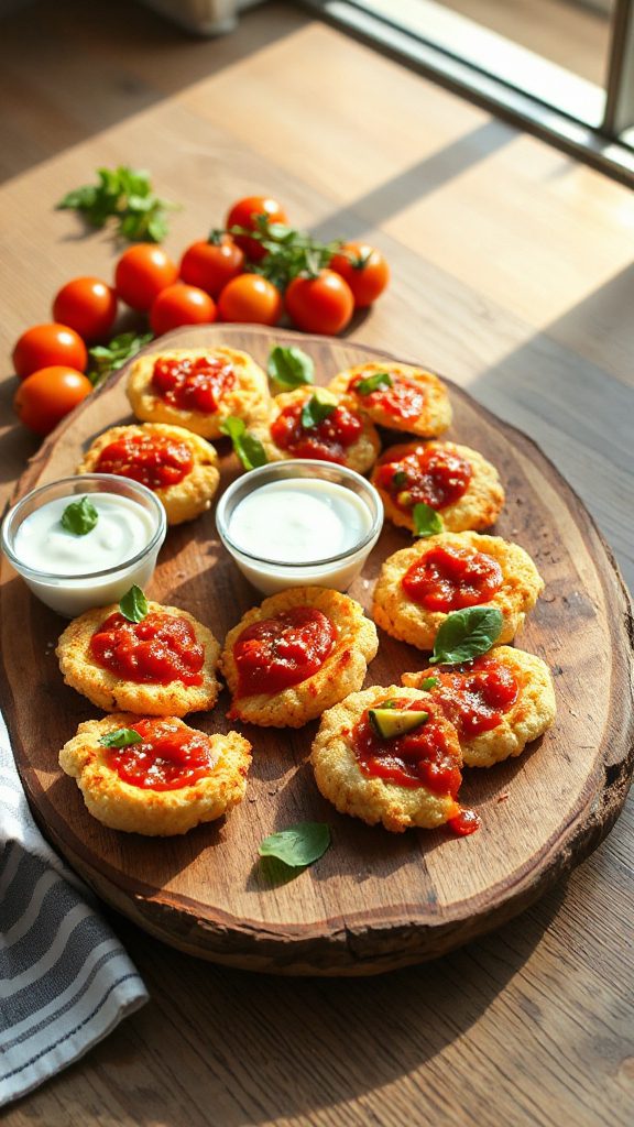 cauliflower based pizza bites cauliflower based pizza bites