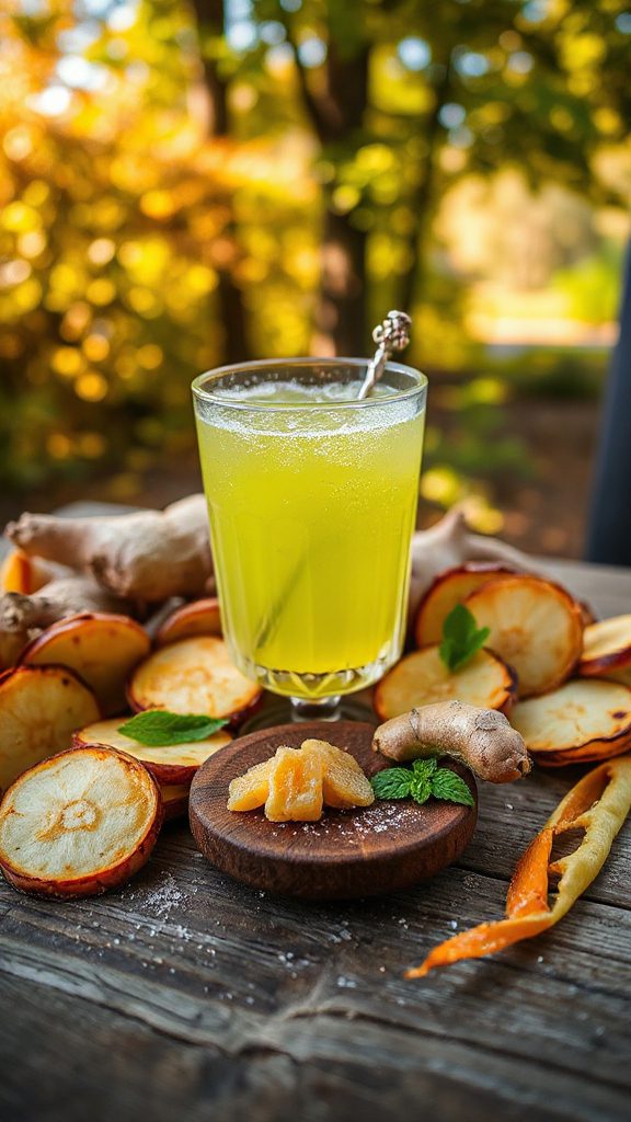 celery ginger sparkling cocktail