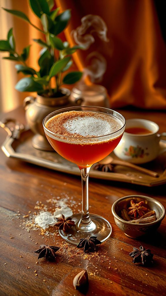 chai spiced cocktail with asafoetida