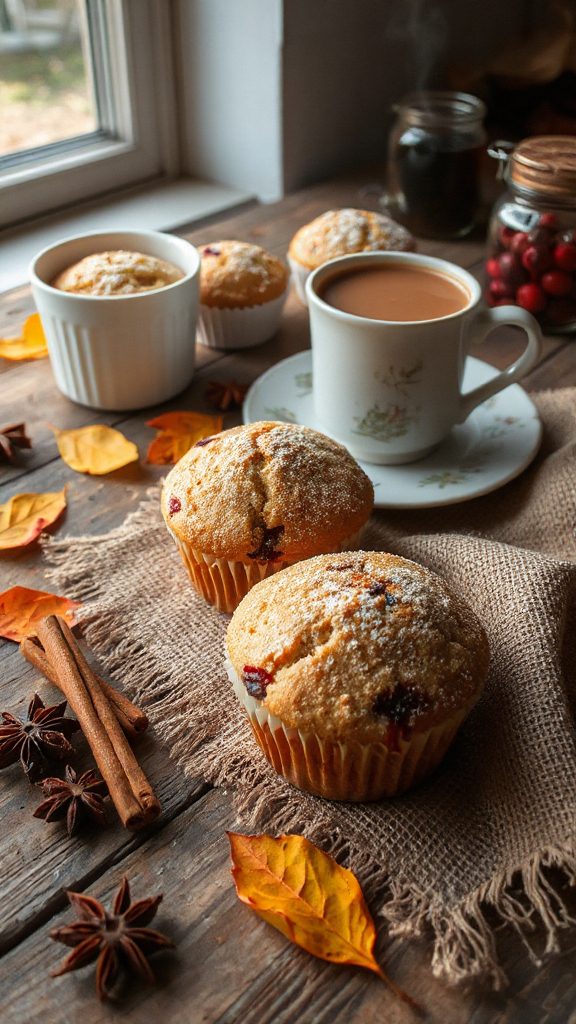 chai spiced cranberry muffins delight