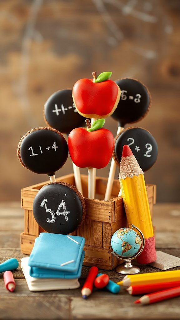 chalkboard themed cookie pops