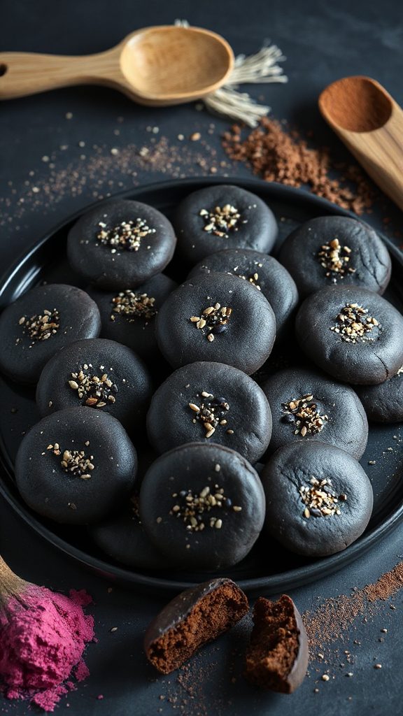 charcoal black sesame cookies