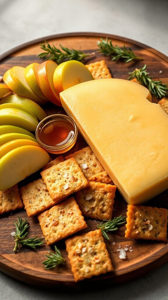 cheddar apple snack platter