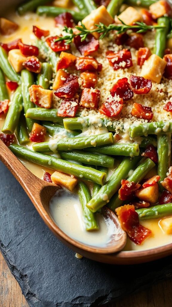 cheddar bacon green bean casserole
