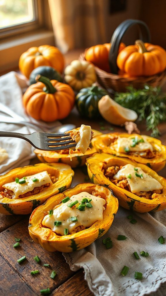 cheddar chive stuffed squash