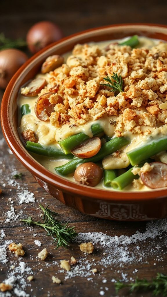 cheddar shallots green beans casserole