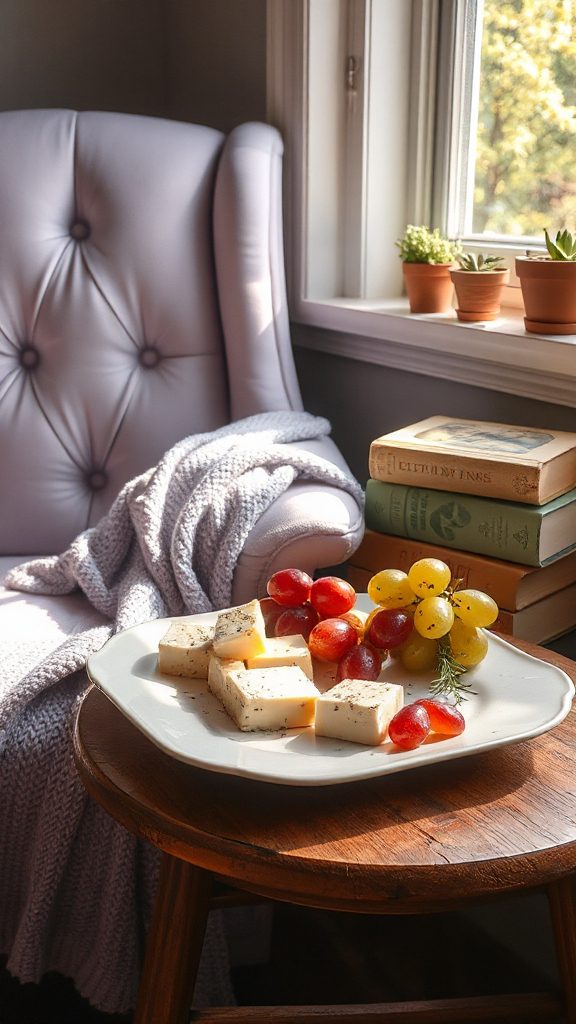 cheese and grapes skewers