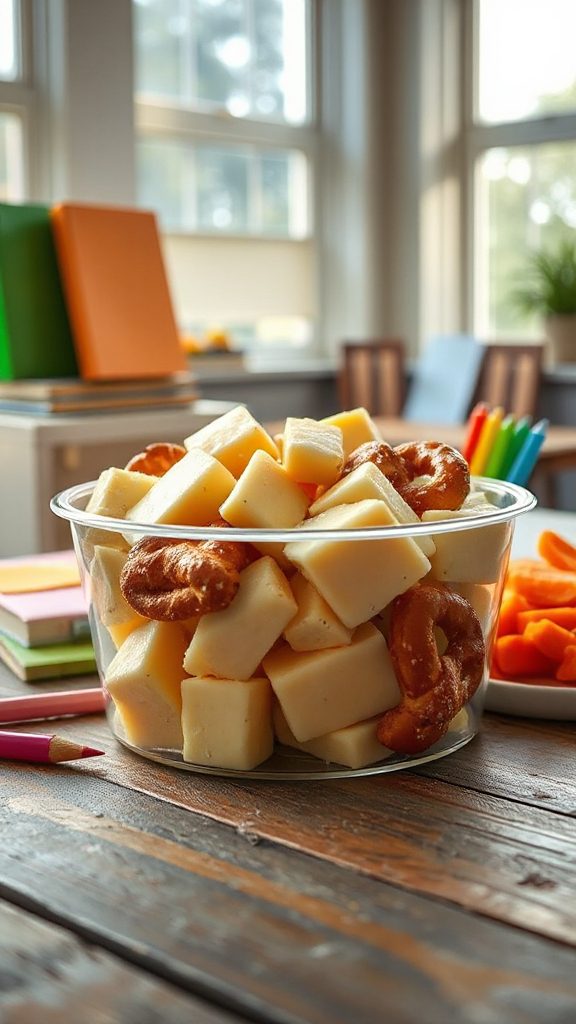 cheese and pretzel snack