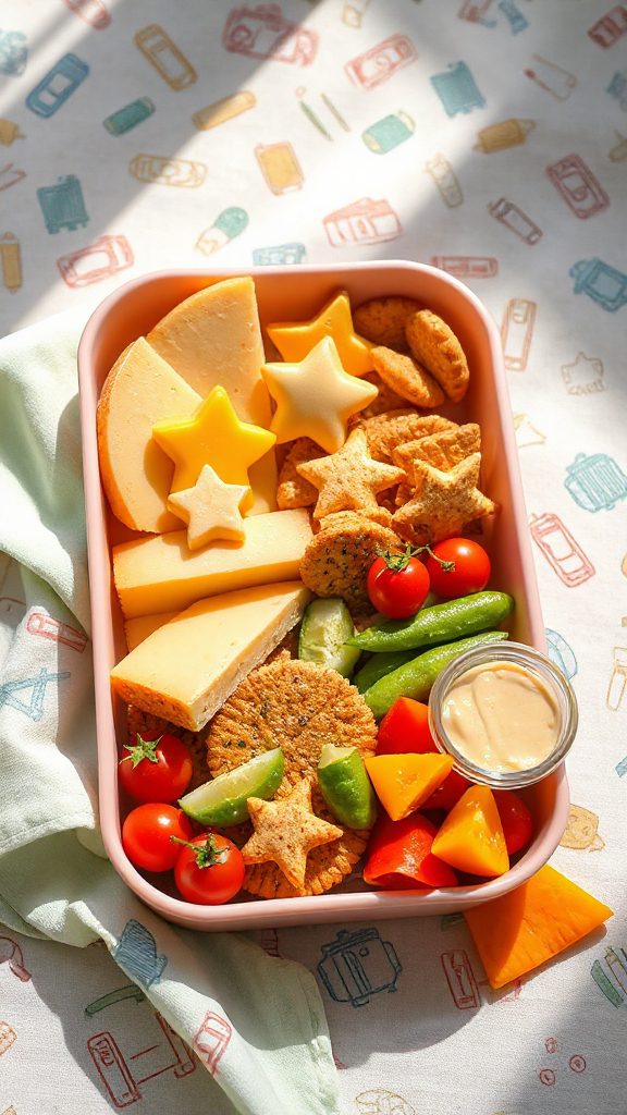 cheese crackers fruits dip