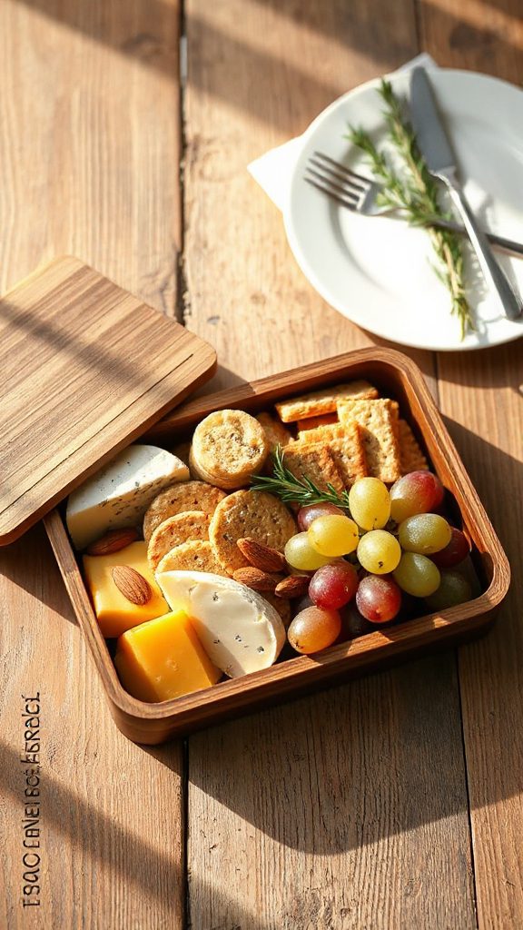 cheese crackers grapes snack