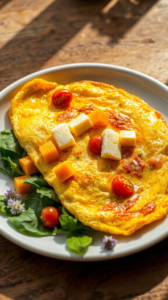 cheese cubes elevate omelettes