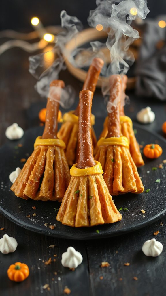 cheese pretzel broom snacks