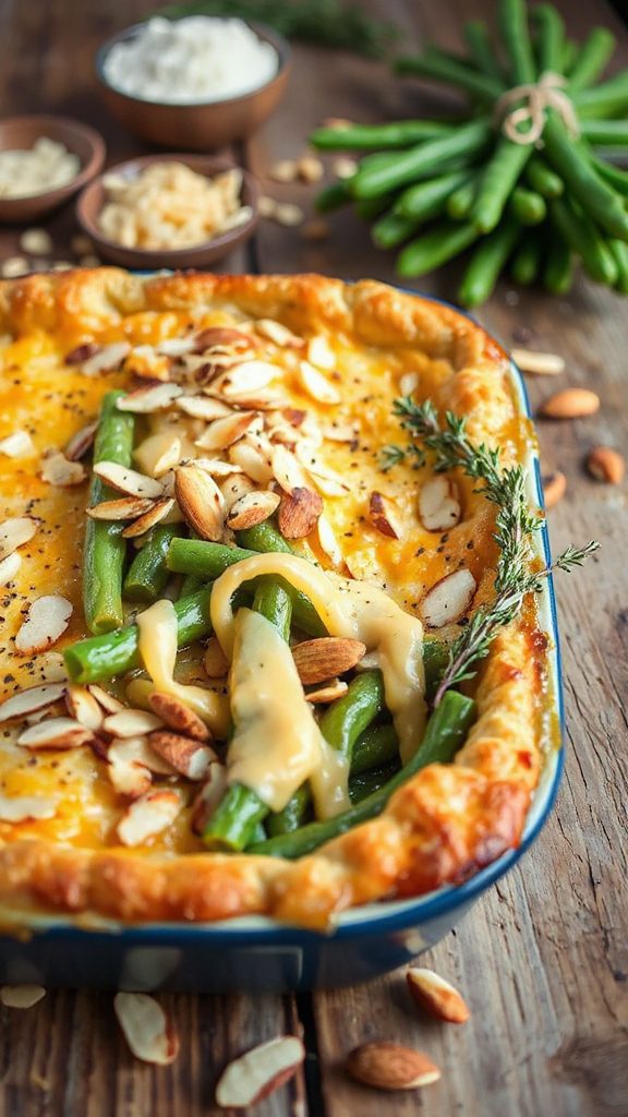 cheesy almond green beans cheesy almond green beans