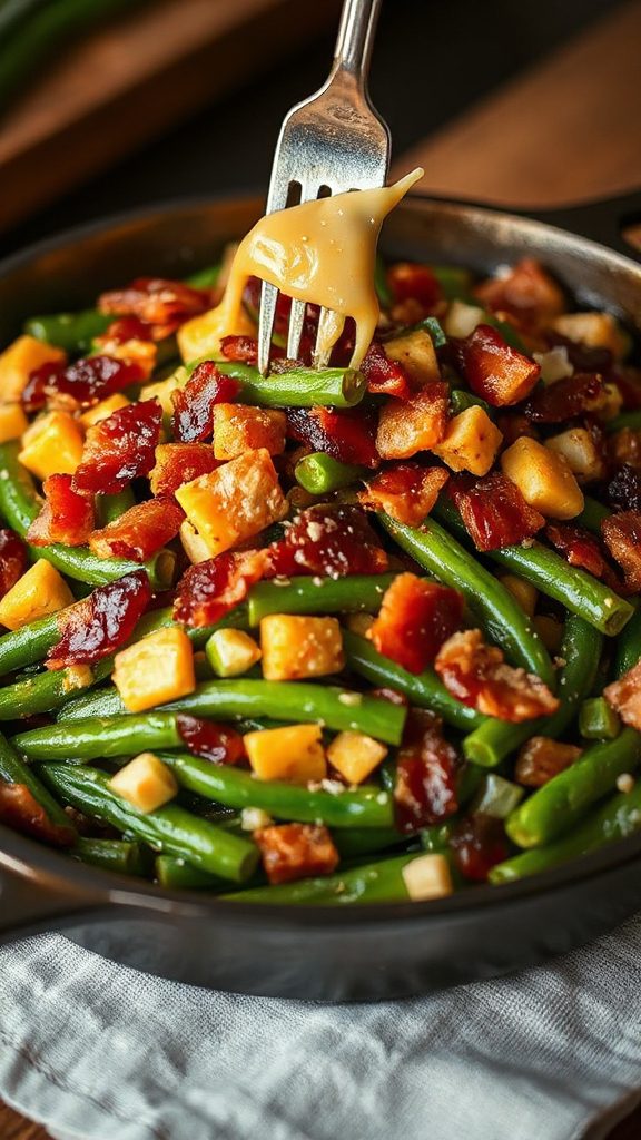 cheesy bacon garlic green beans