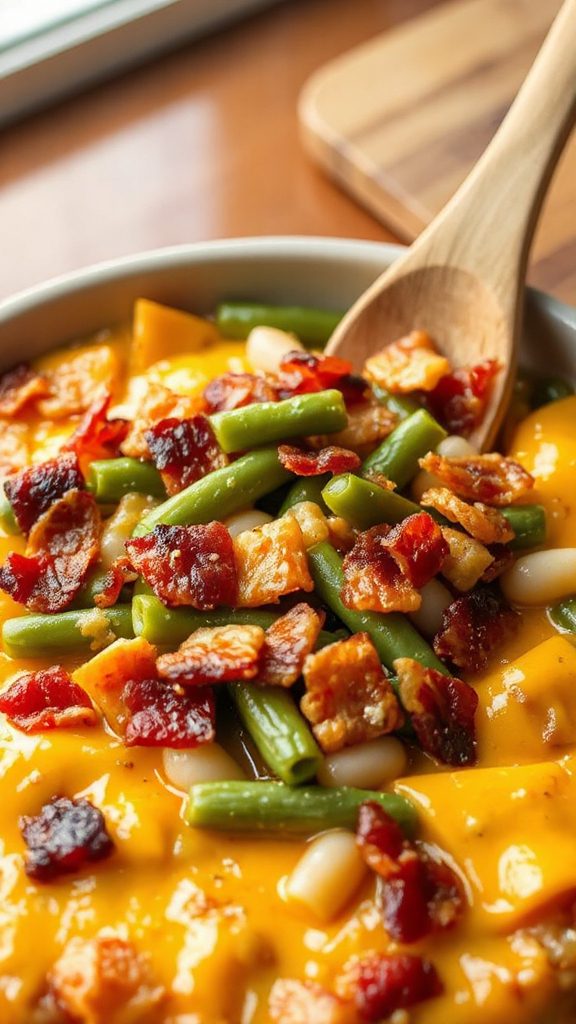 cheesy bacon green bean casserole cheesy bacon green bean casserole