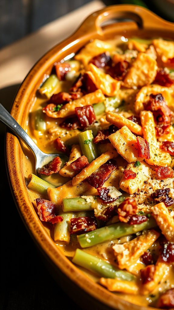 cheesy bacon green bean casserole