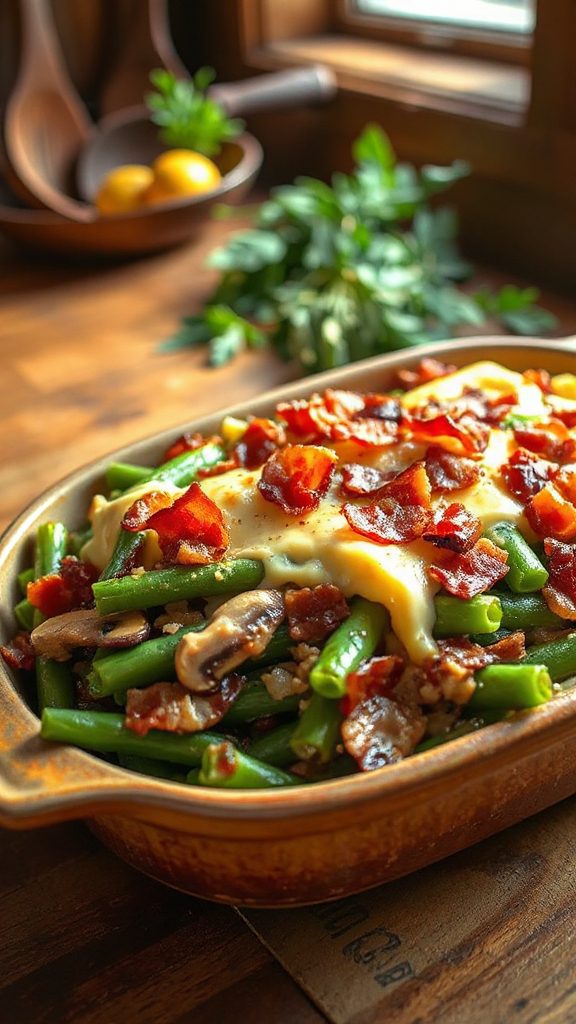 cheesy bacon green bean casserole