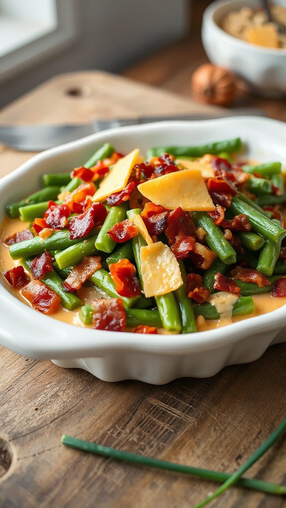 cheesy bacon green bean casserole cheesy bacon green bean casserole