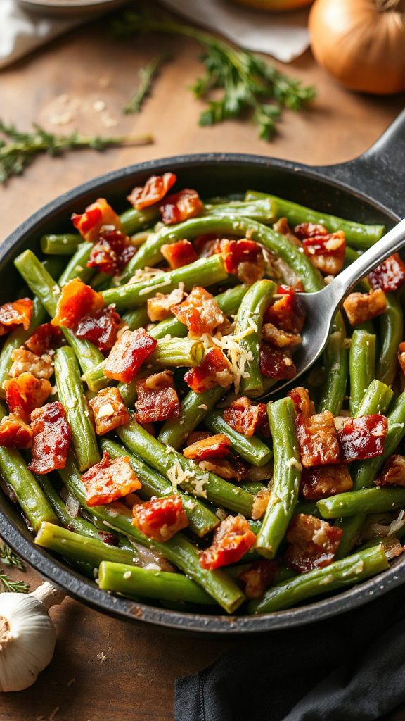 cheesy bacon green bean casserole