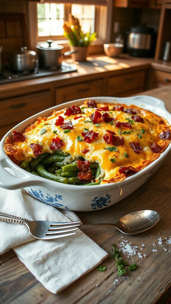 cheesy bacon green bean casserole
