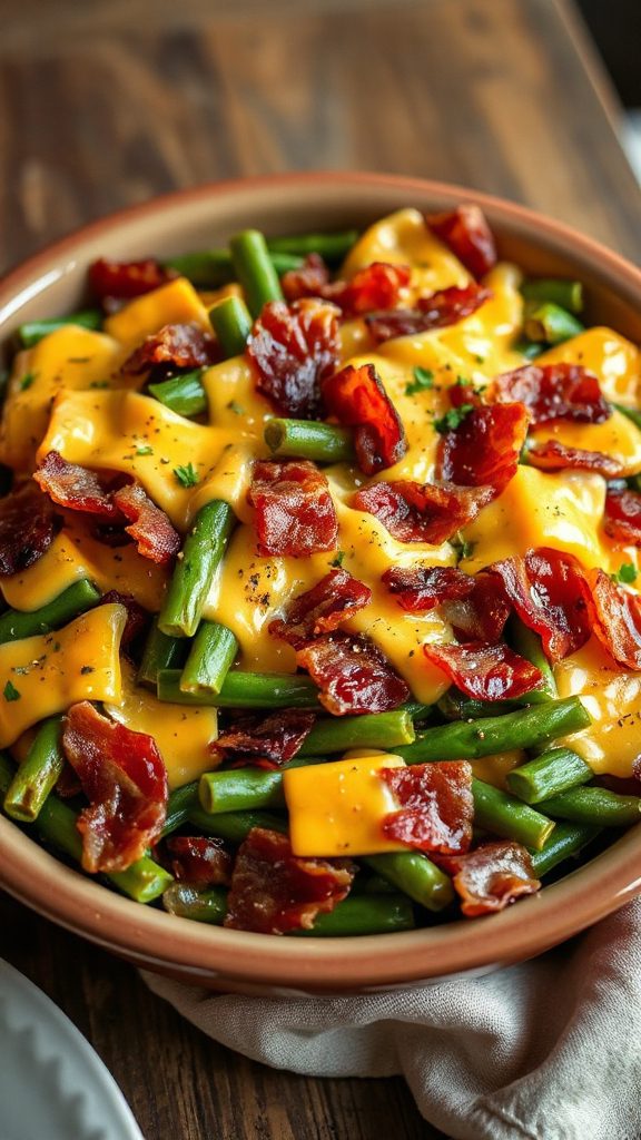 cheesy bacon green bean casserole