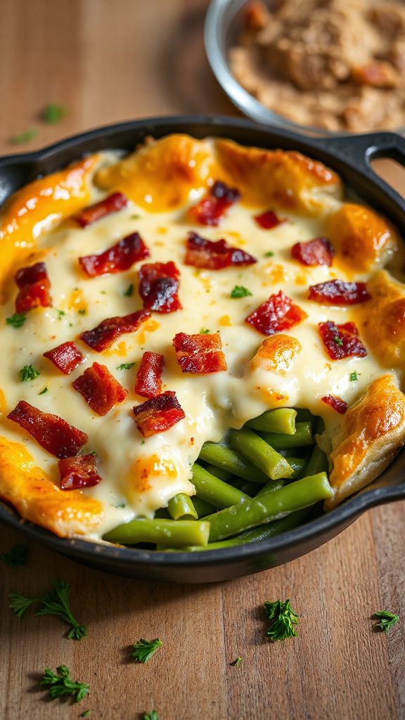 cheesy bacon green bean casserole cheesy bacon green bean casserole