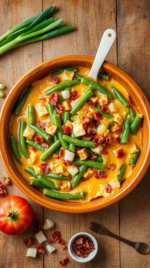 cheesy bacon green bean casserole