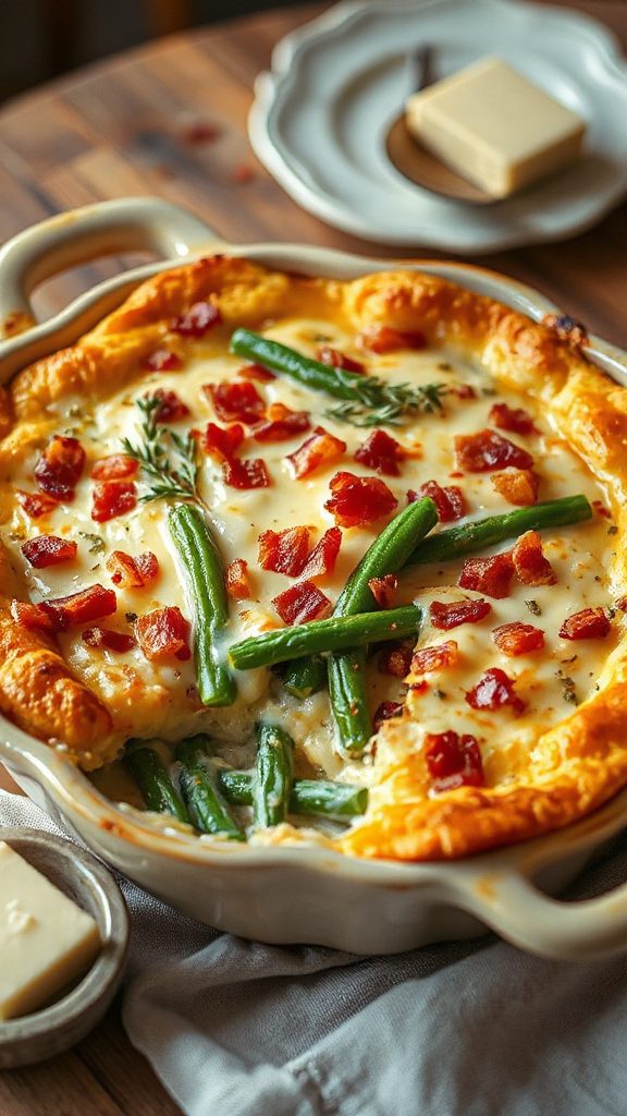 cheesy bacon green bean casserole
