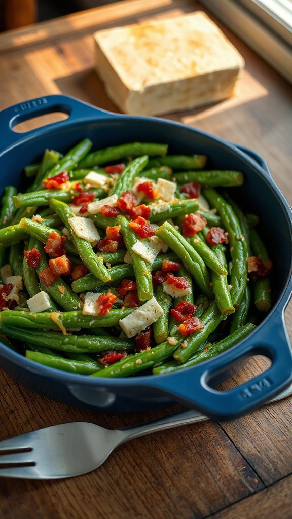 cheesy bacon green bean casserole