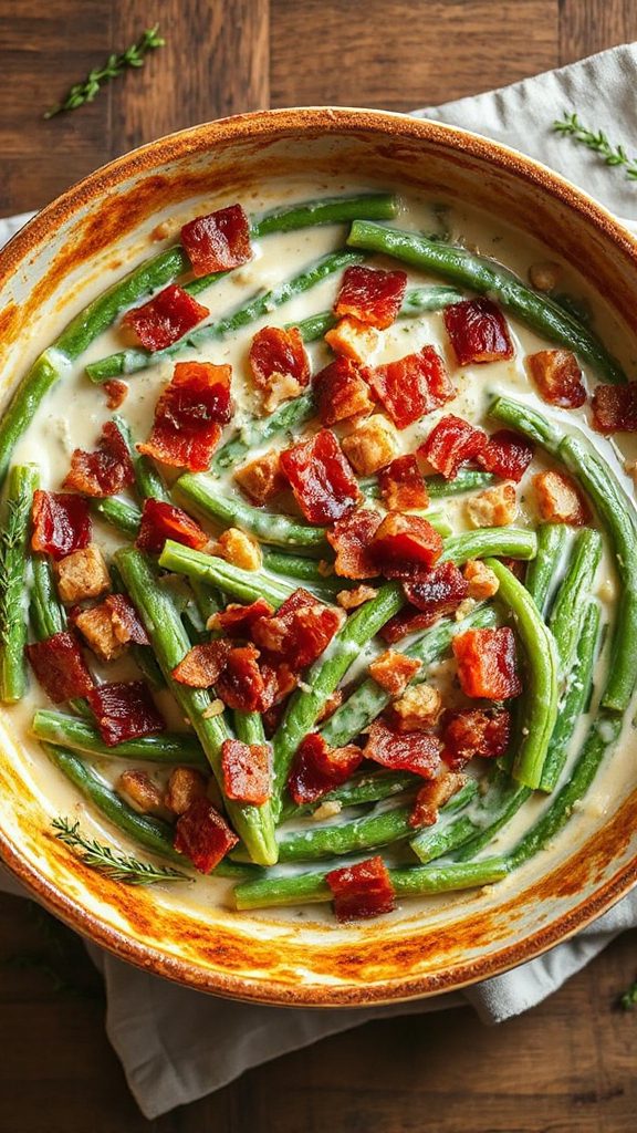 cheesy bacon green bean casserole