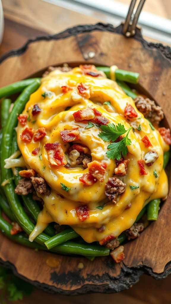 cheesy bacon green bean casserole