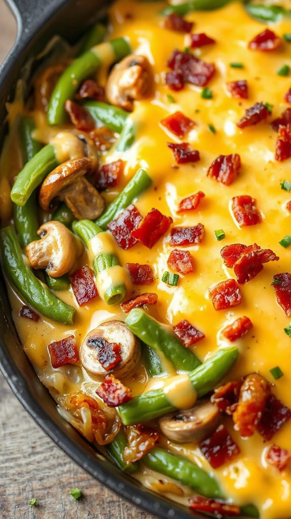 cheesy bacon green bean casserole