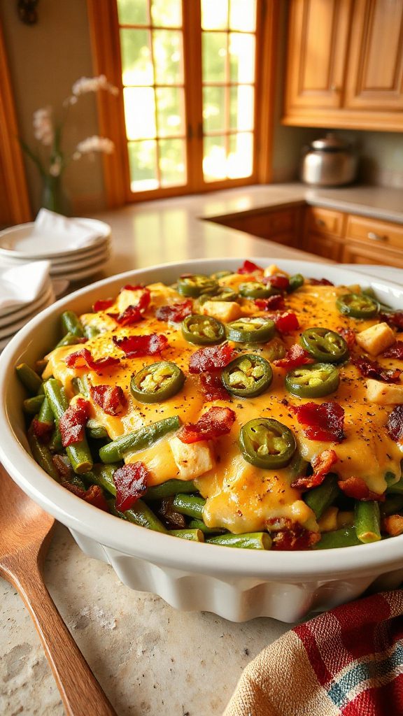 cheesy bacon green bean casserole