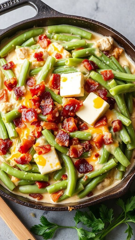 cheesy bacon green bean casserole